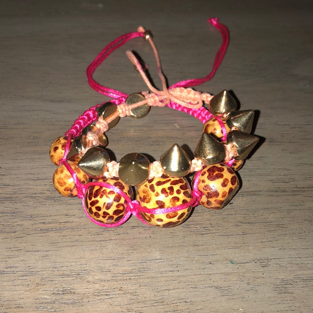 Double adjustable bracelet set bead/stud